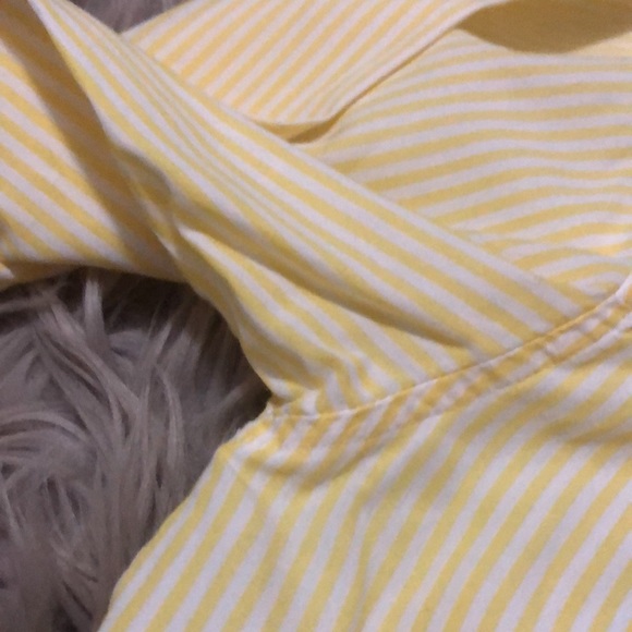 Vintage GAP Boyfriend Fit ButtonUp-Sz L-Cotton-Yellow/White Stripes-EUC - Picture 15 of 16